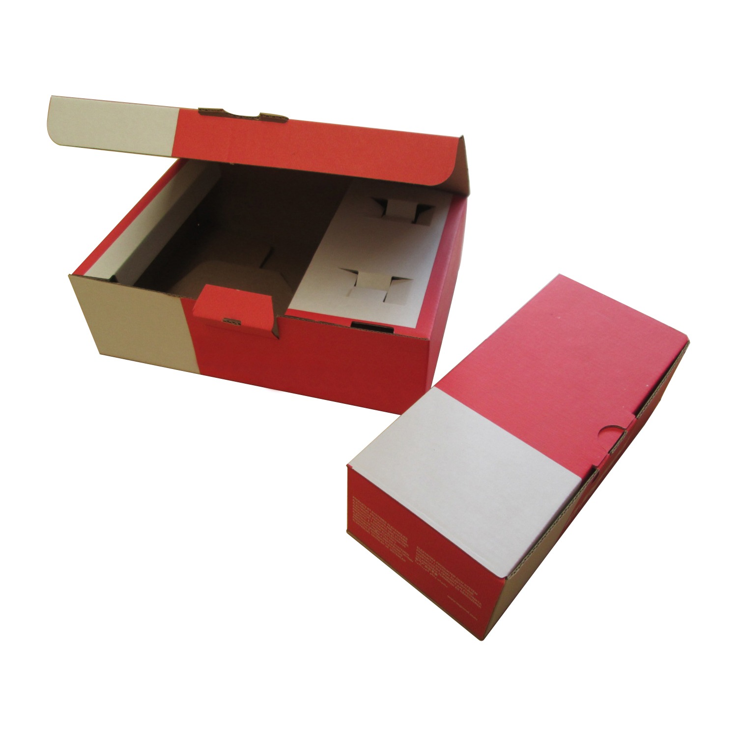Boîte avec calage carton et film intégré